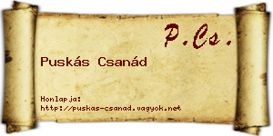 Puskás Csanád névjegykártya